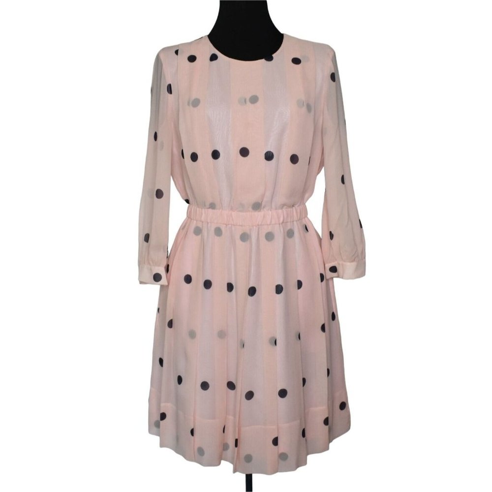 Kate Spade Pink Polka Dot Midi Dress